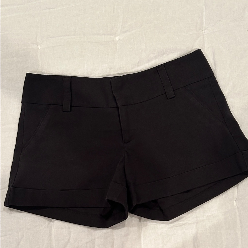 Alice + Olivia Black Classic Tailored Shorts